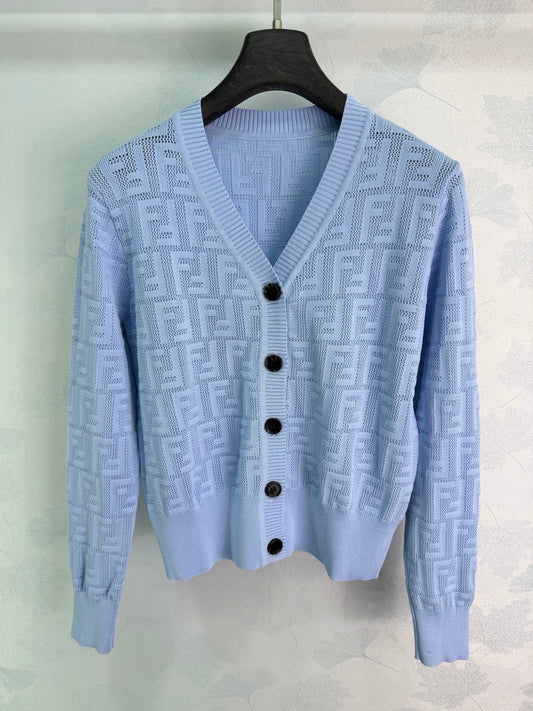 26SS NEW FF jacquard knitted cardigan