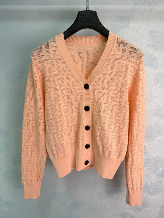 26SS NEW FF jacquard knitted cardigan