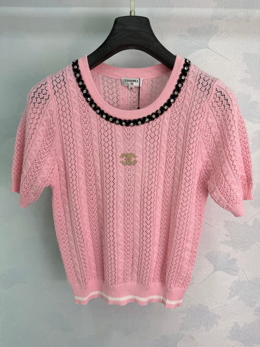 26SS NEW Hollow crew neck sweater