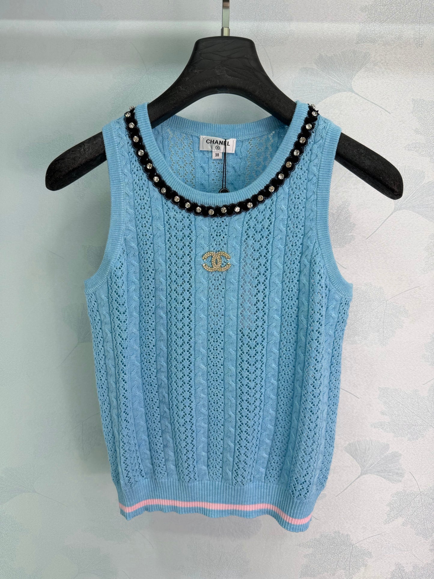 26SS NEW Hollow round neck knitted vest