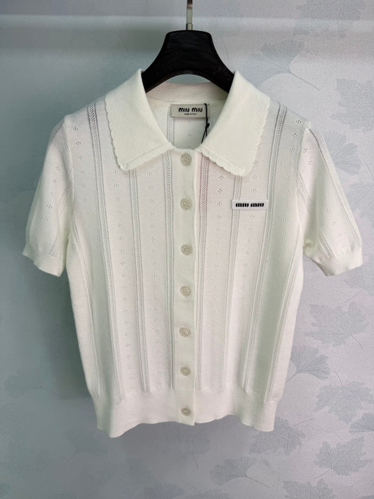 26SS NEW College style knitted POLO shirt