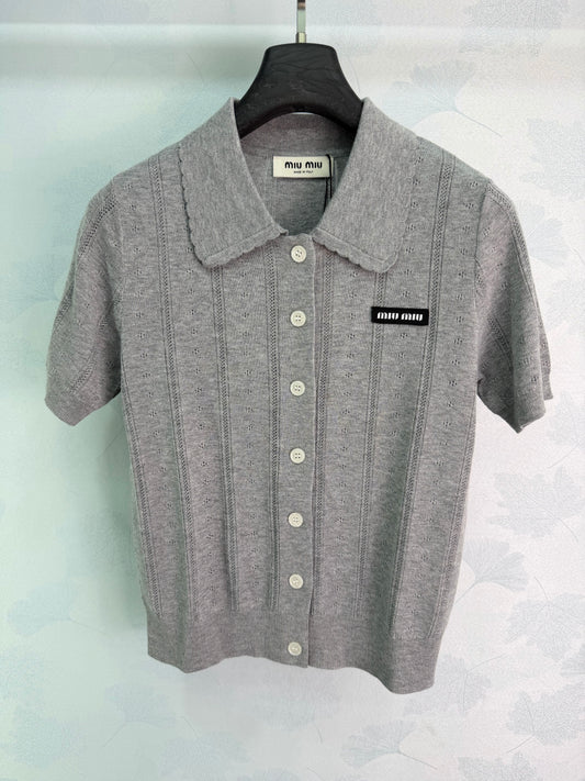 26SS NEW College style knitted POLO shirt
