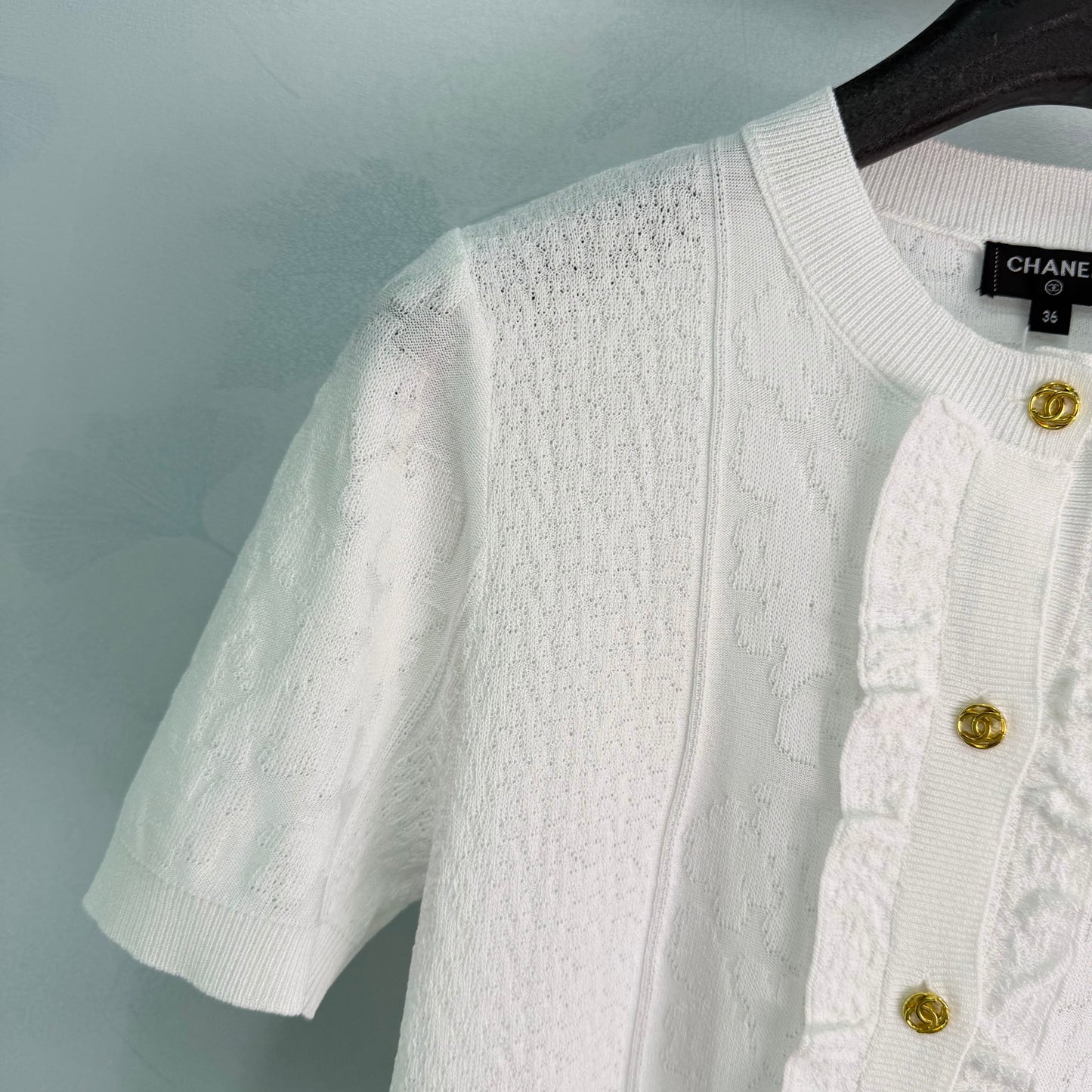 26SS NEW White Knitted Short Sleeve