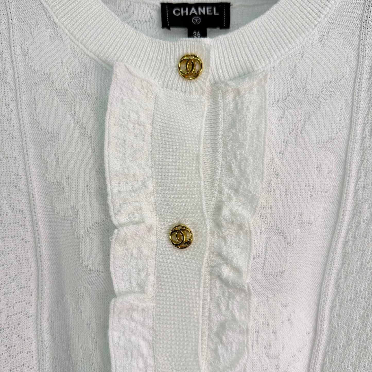 26SS NEW White Knitted Short Sleeve