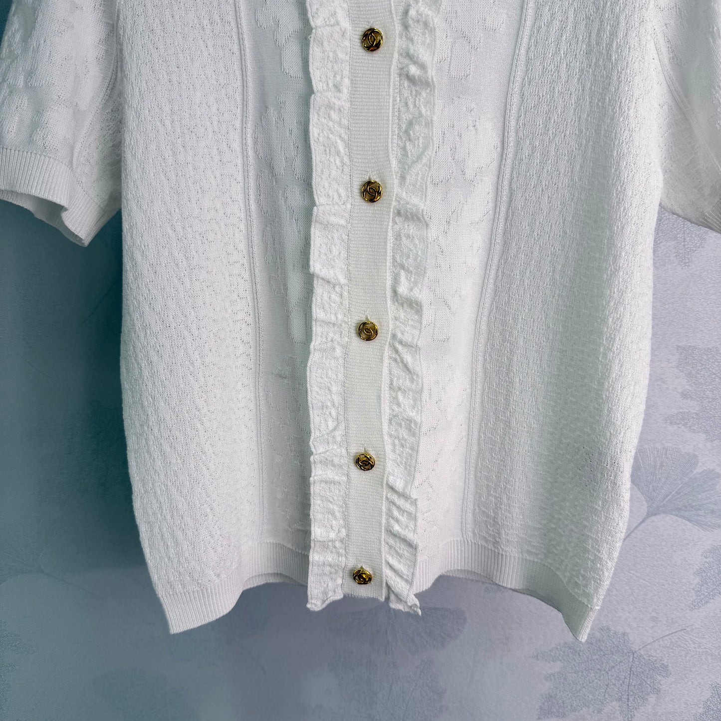 26SS NEW White Knitted Short Sleeve