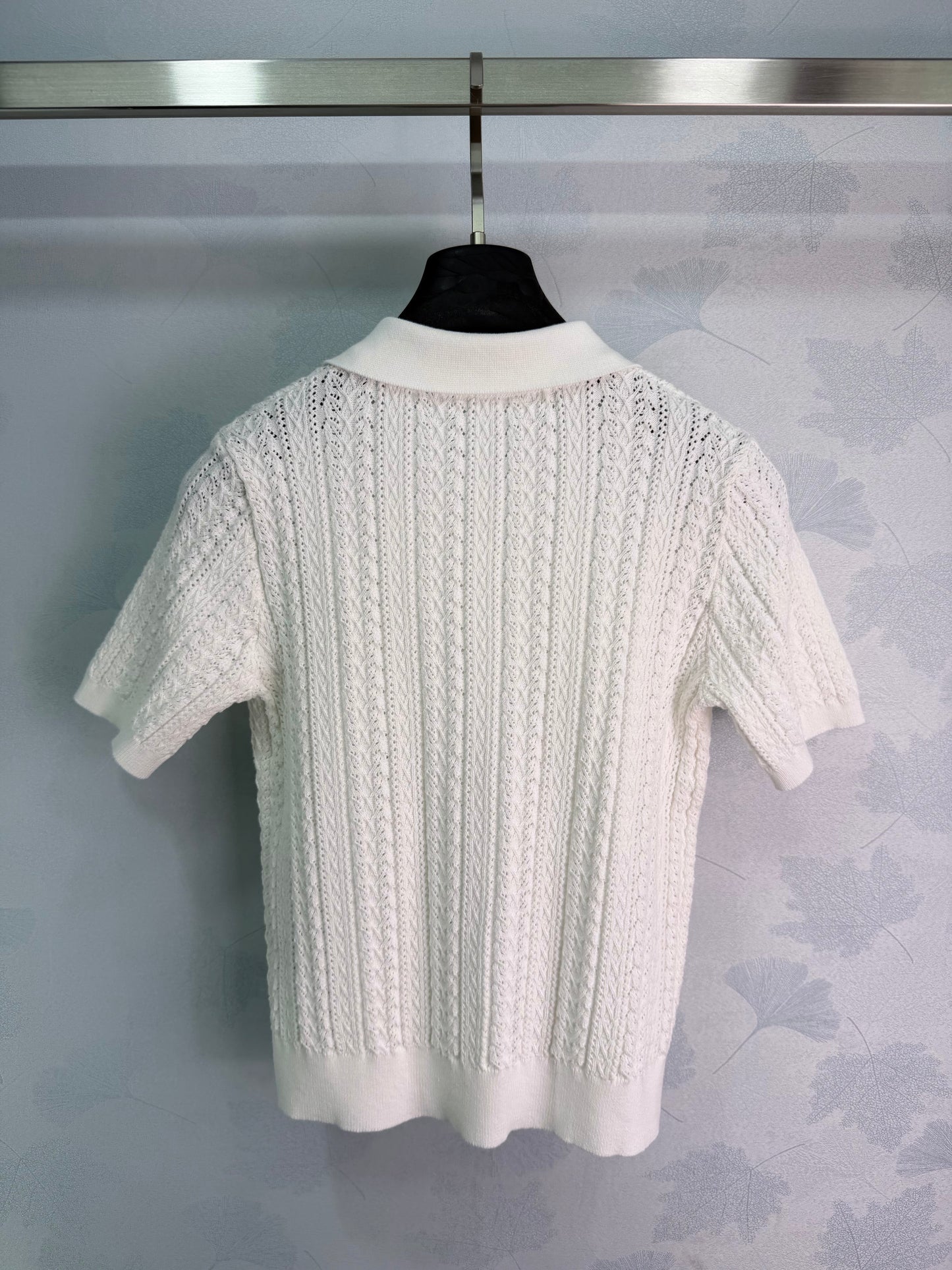 26SS NEW Hollow Fried Dough Twists Knitted Polo Shirt