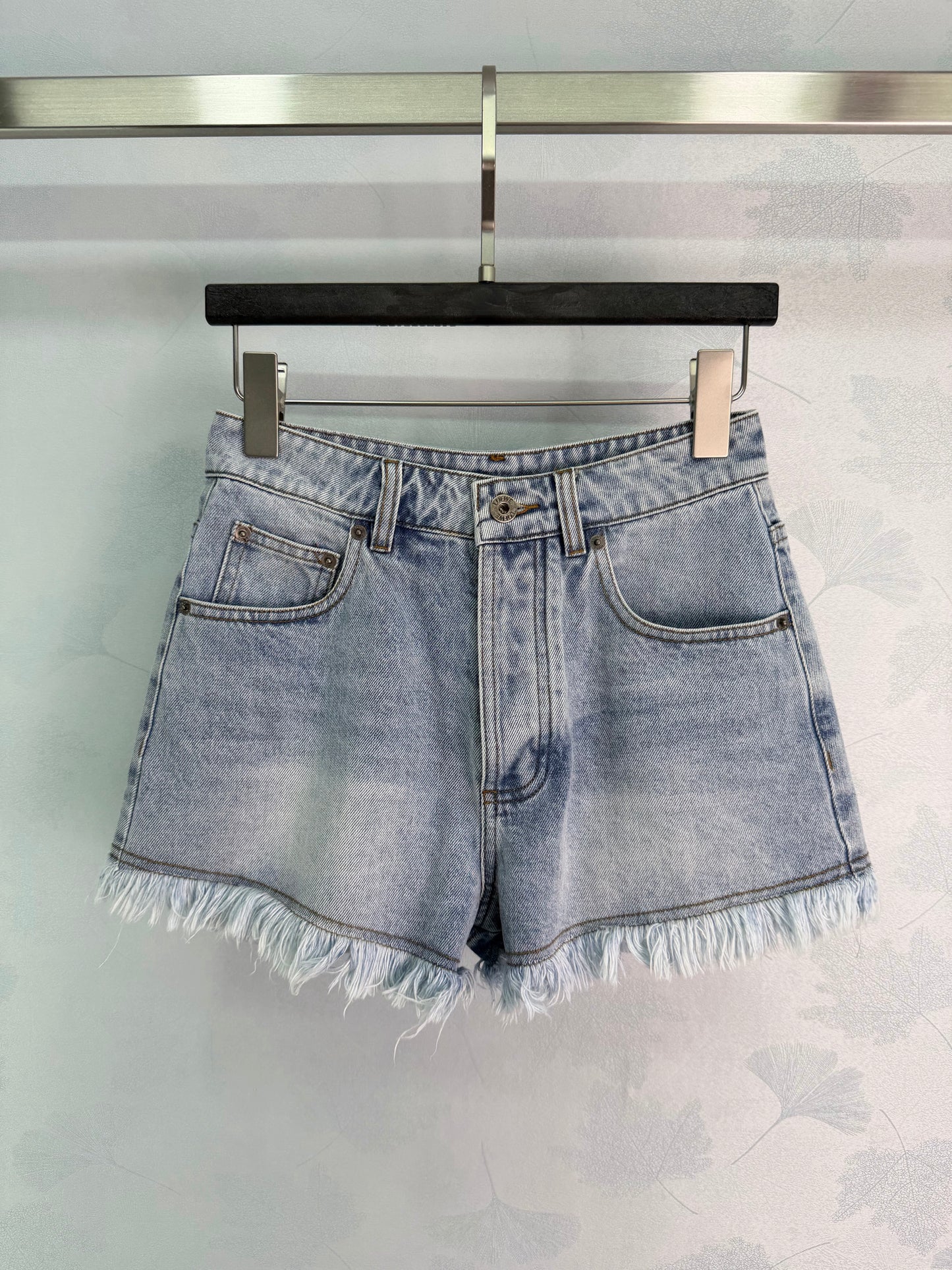 26SS NEW light blue washed denim shorts