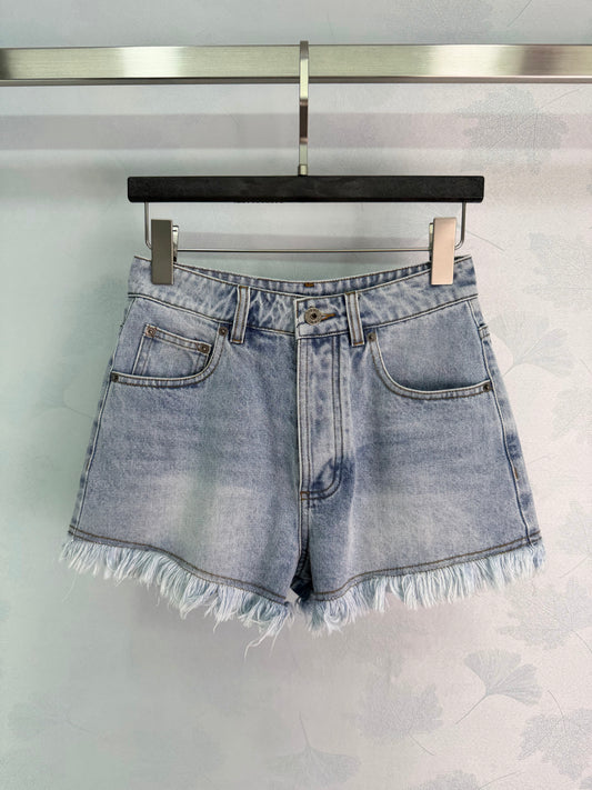 26SS NEW light blue washed denim shorts