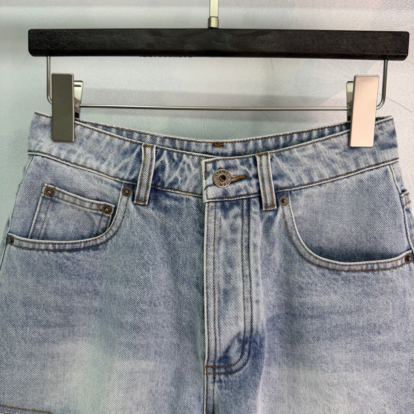 26SS NEW light blue washed denim shorts