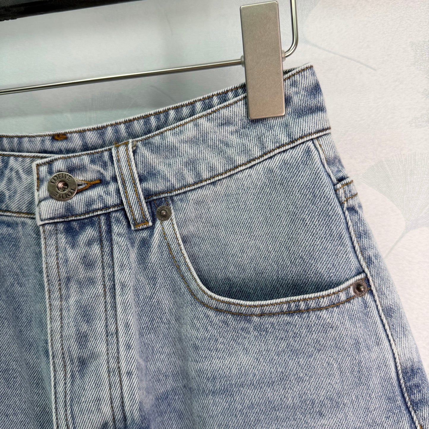 26SS NEW light blue washed denim shorts
