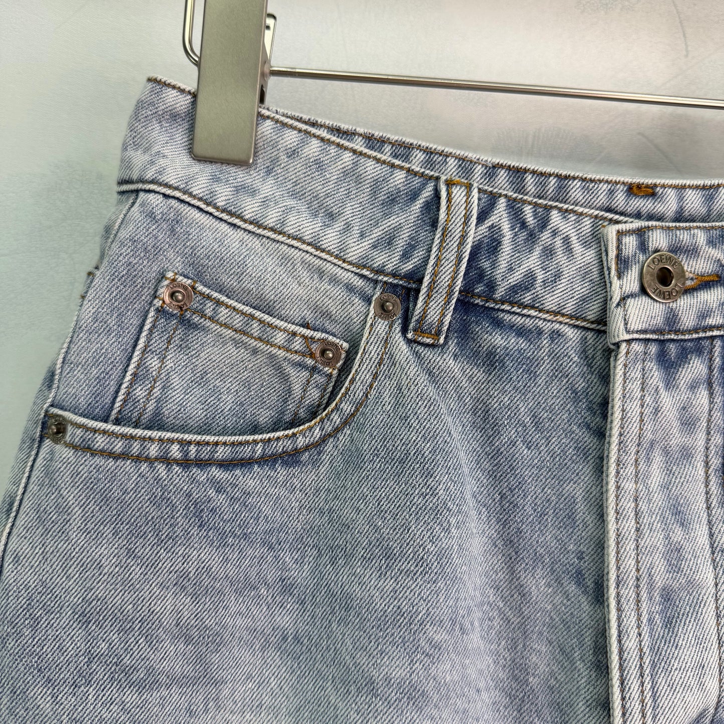 26SS NEW light blue washed denim shorts