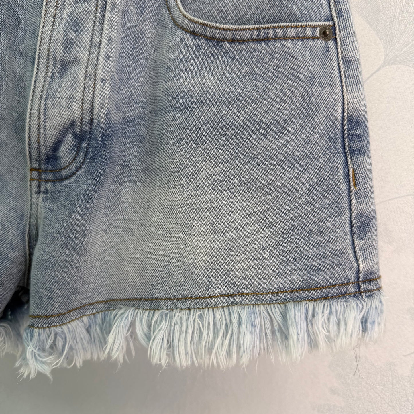 26SS NEW light blue washed denim shorts