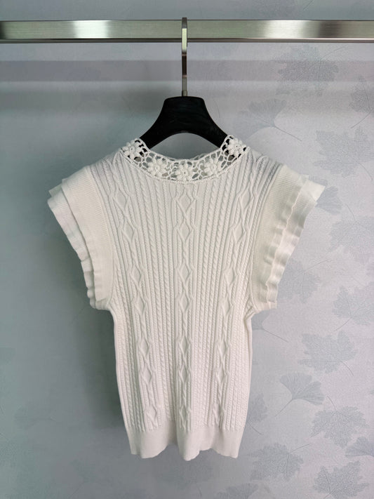26SS NEW Knitted Little Flying Sleeve Top