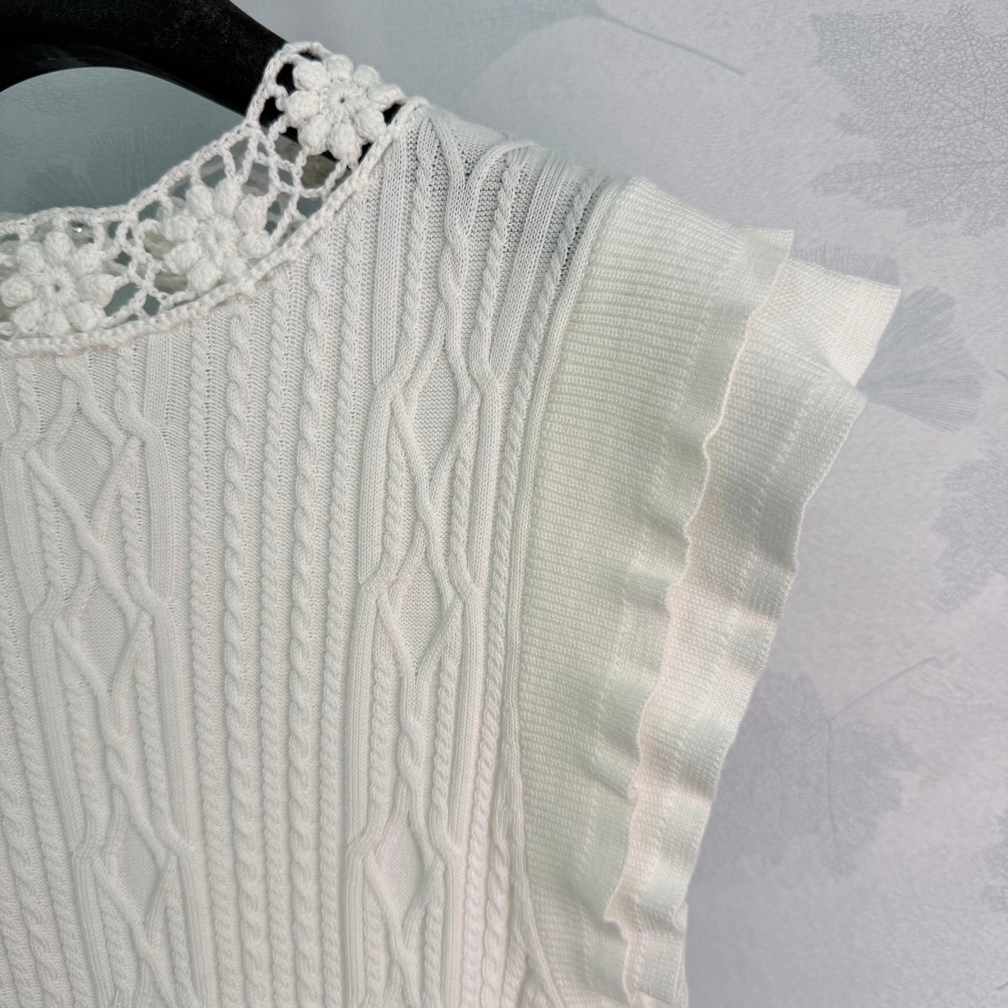26SS NEW Knitted Little Flying Sleeve Top