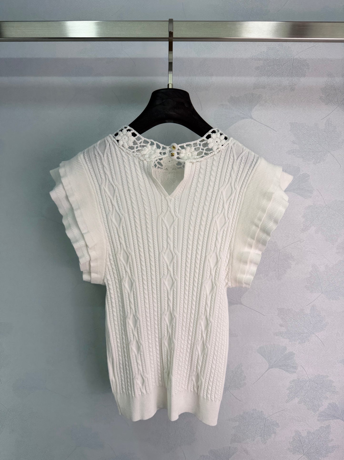 26SS NEW Knitted Little Flying Sleeve Top