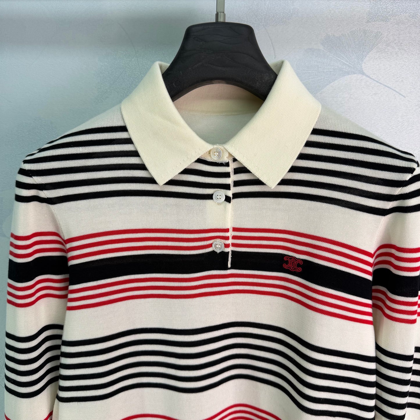 26SS NEW striped knitted polo shirt