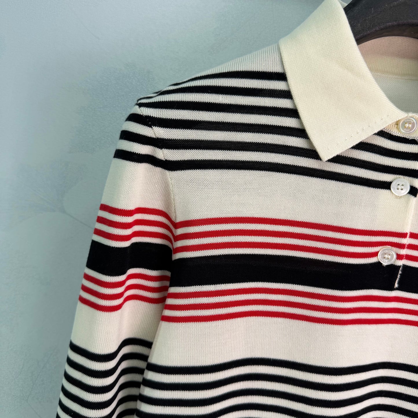 26SS NEW striped knitted polo shirt