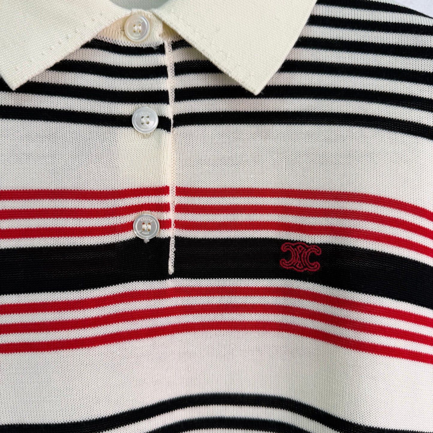 26SS NEW striped knitted polo shirt