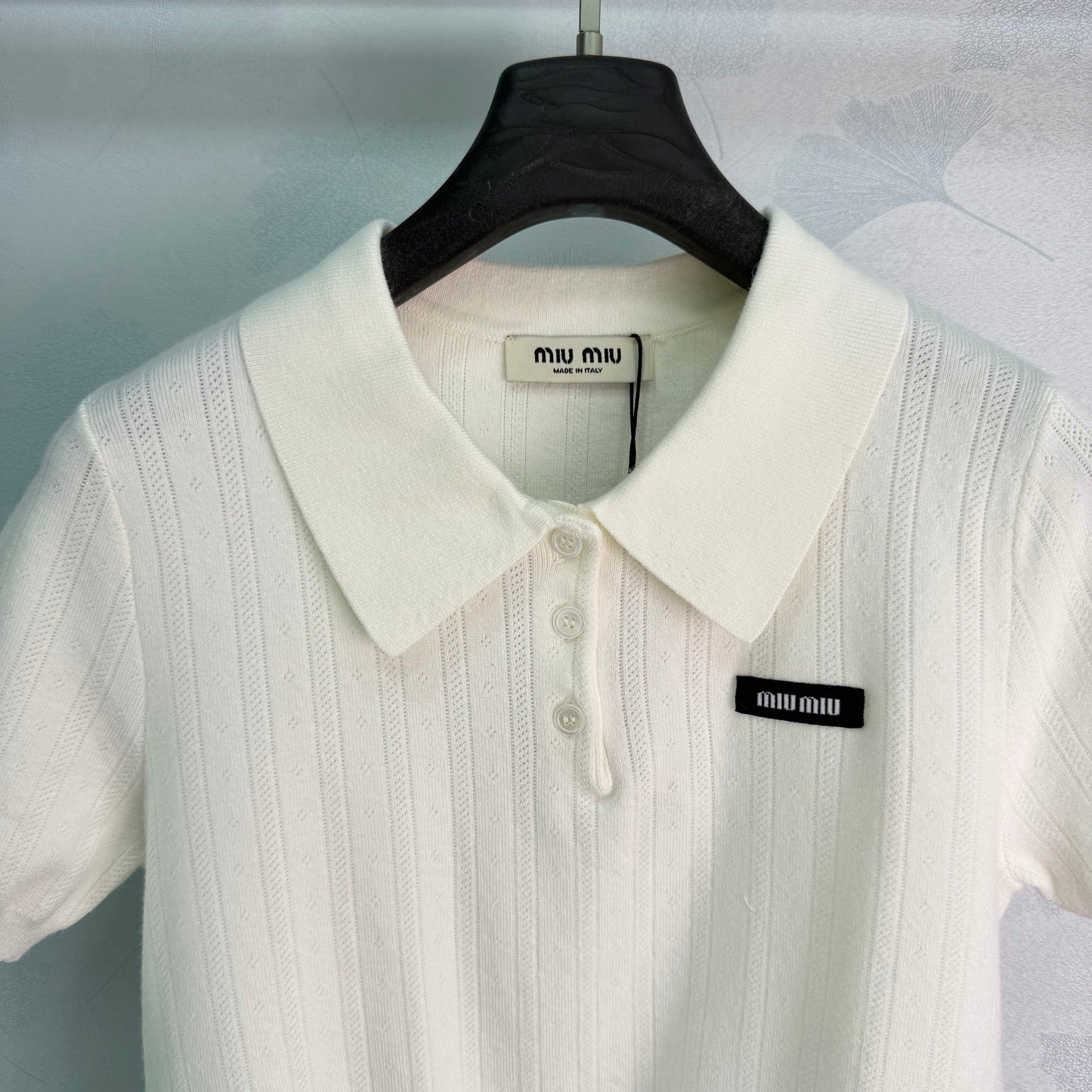 26SS NEW White Knitted Polo Shirt