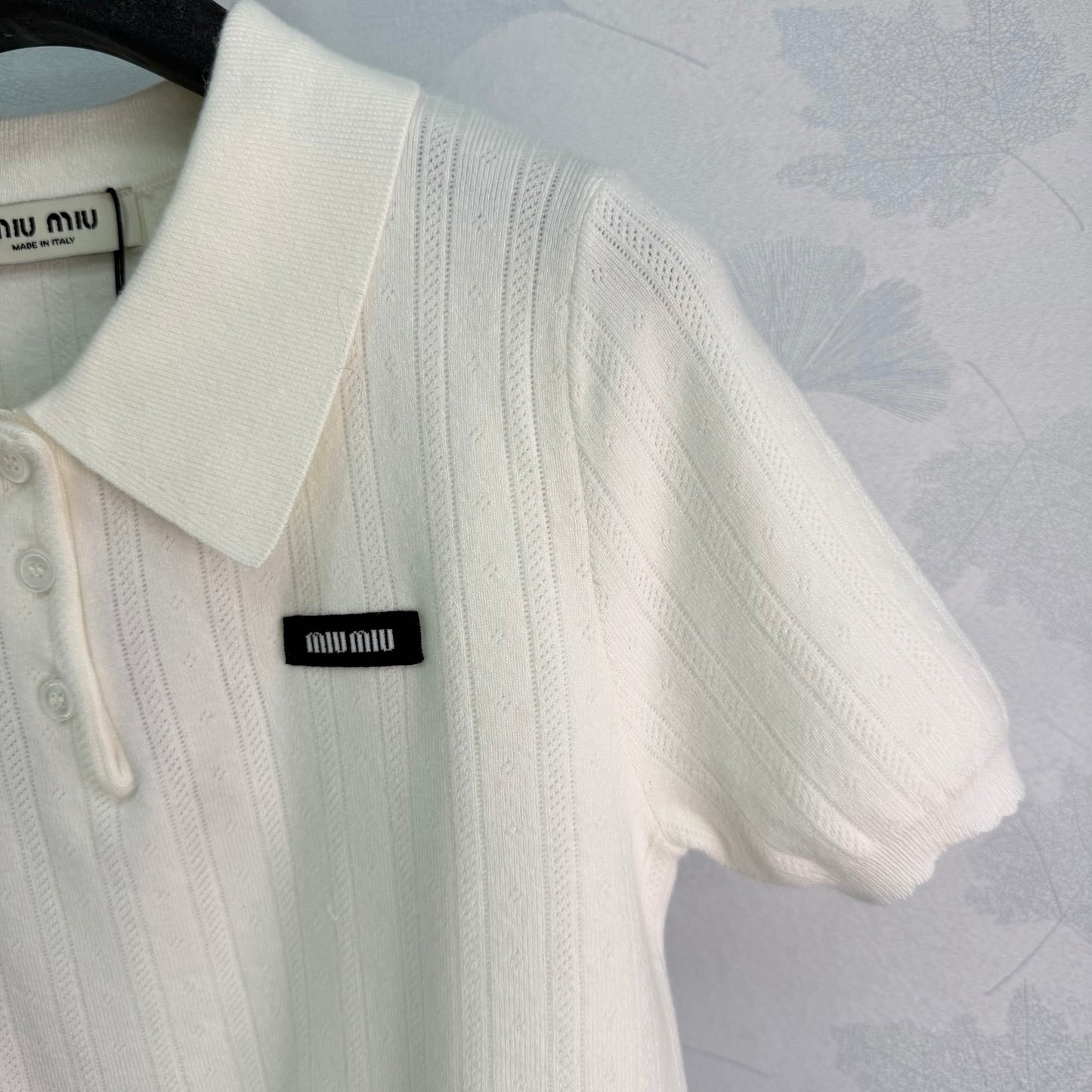 26SS NEW White Knitted Polo Shirt