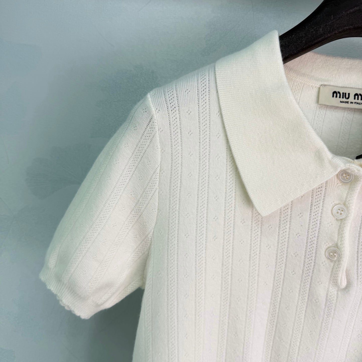 26SS NEW White Knitted Polo Shirt