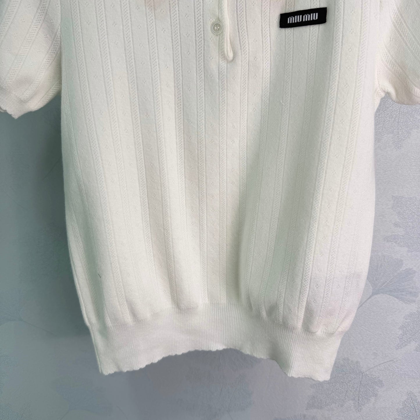 26SS NEW White Knitted Polo Shirt