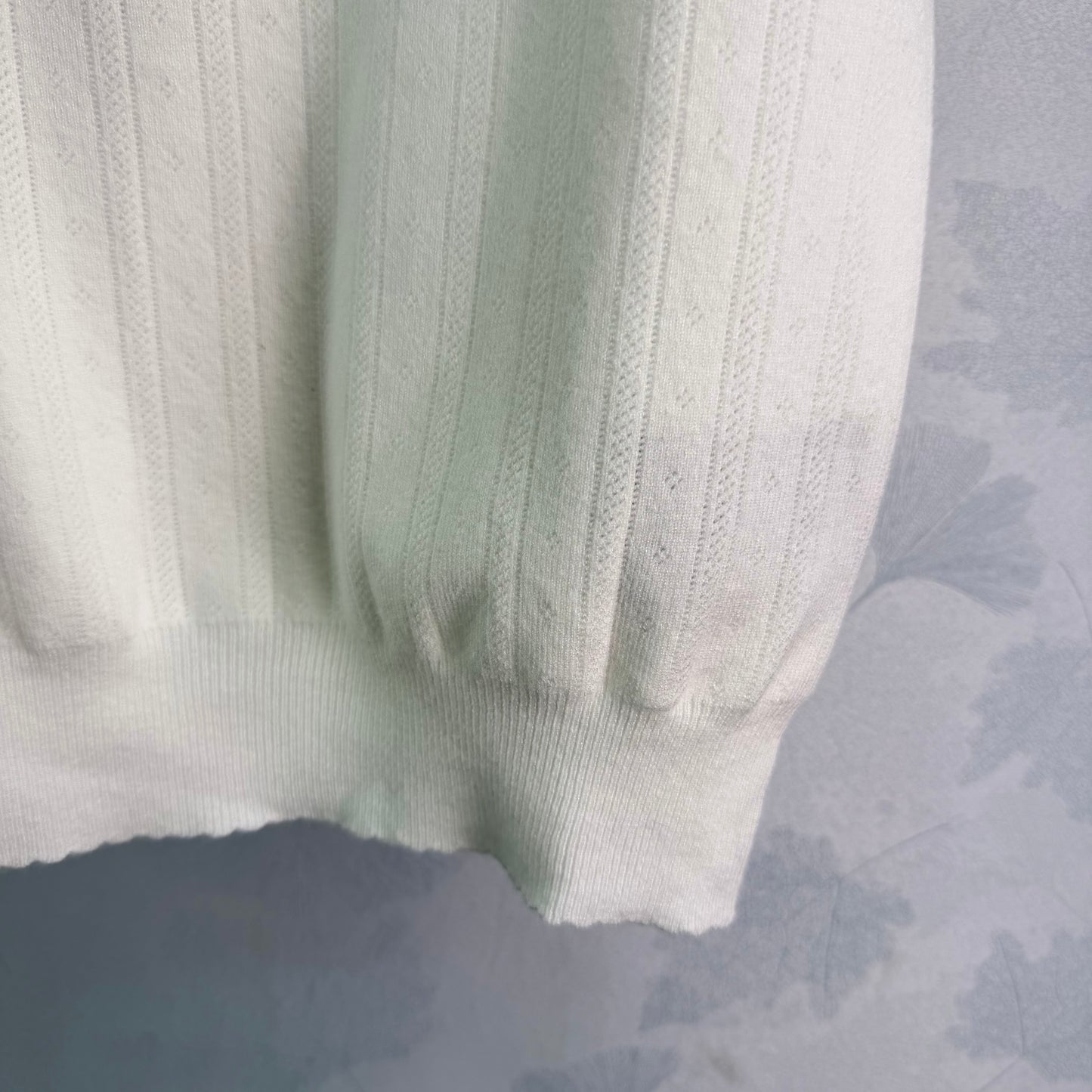 26SS NEW White Knitted Polo Shirt