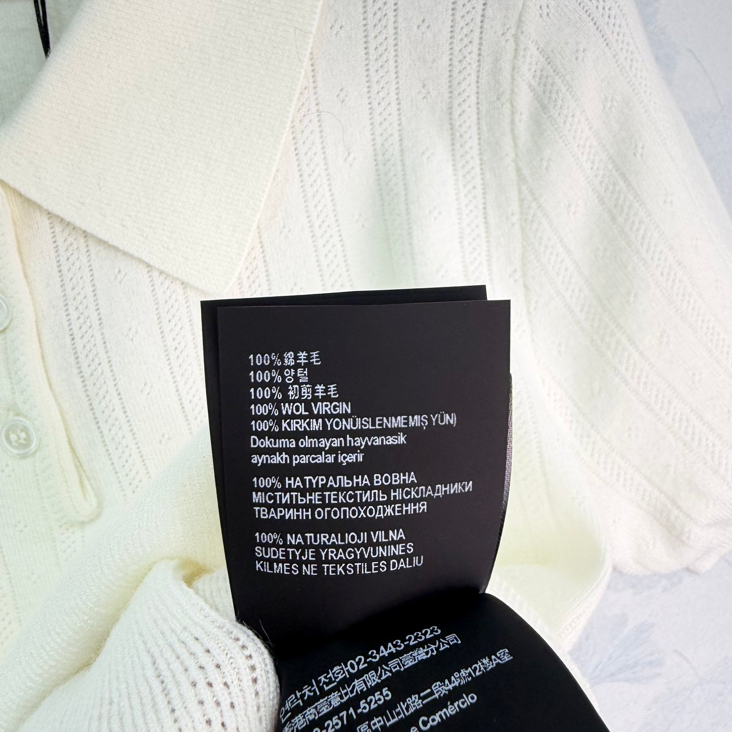 26SS NEW White Knitted Polo Shirt