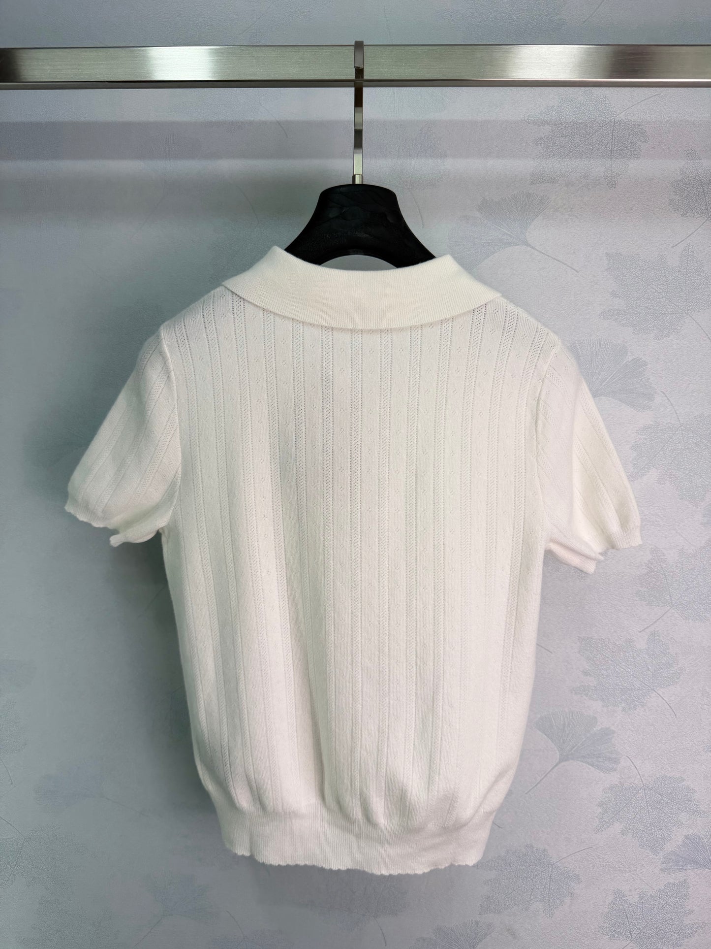 26SS NEW White Knitted Polo Shirt