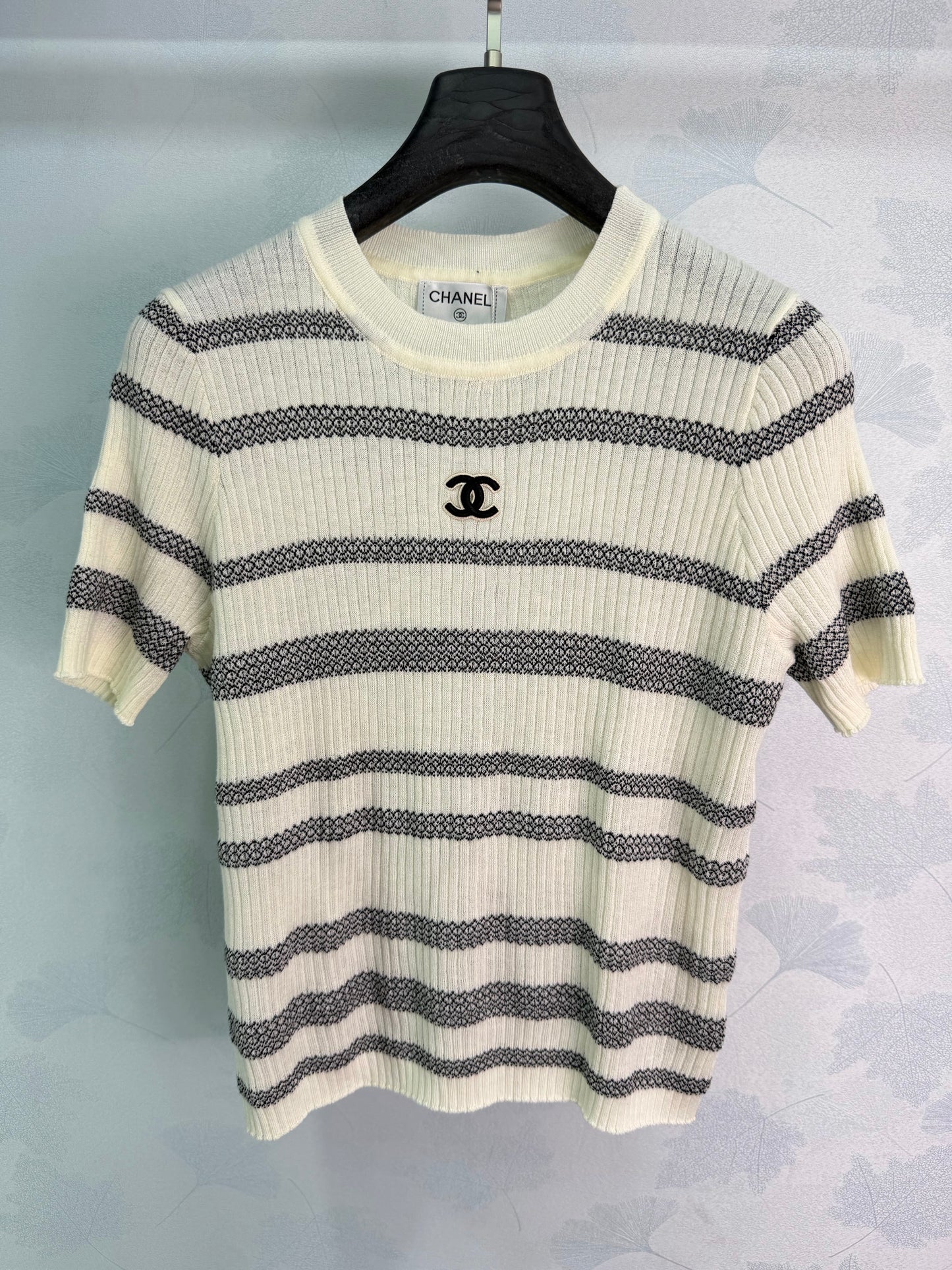 26SS NEW striped knitted short sleeved shirt