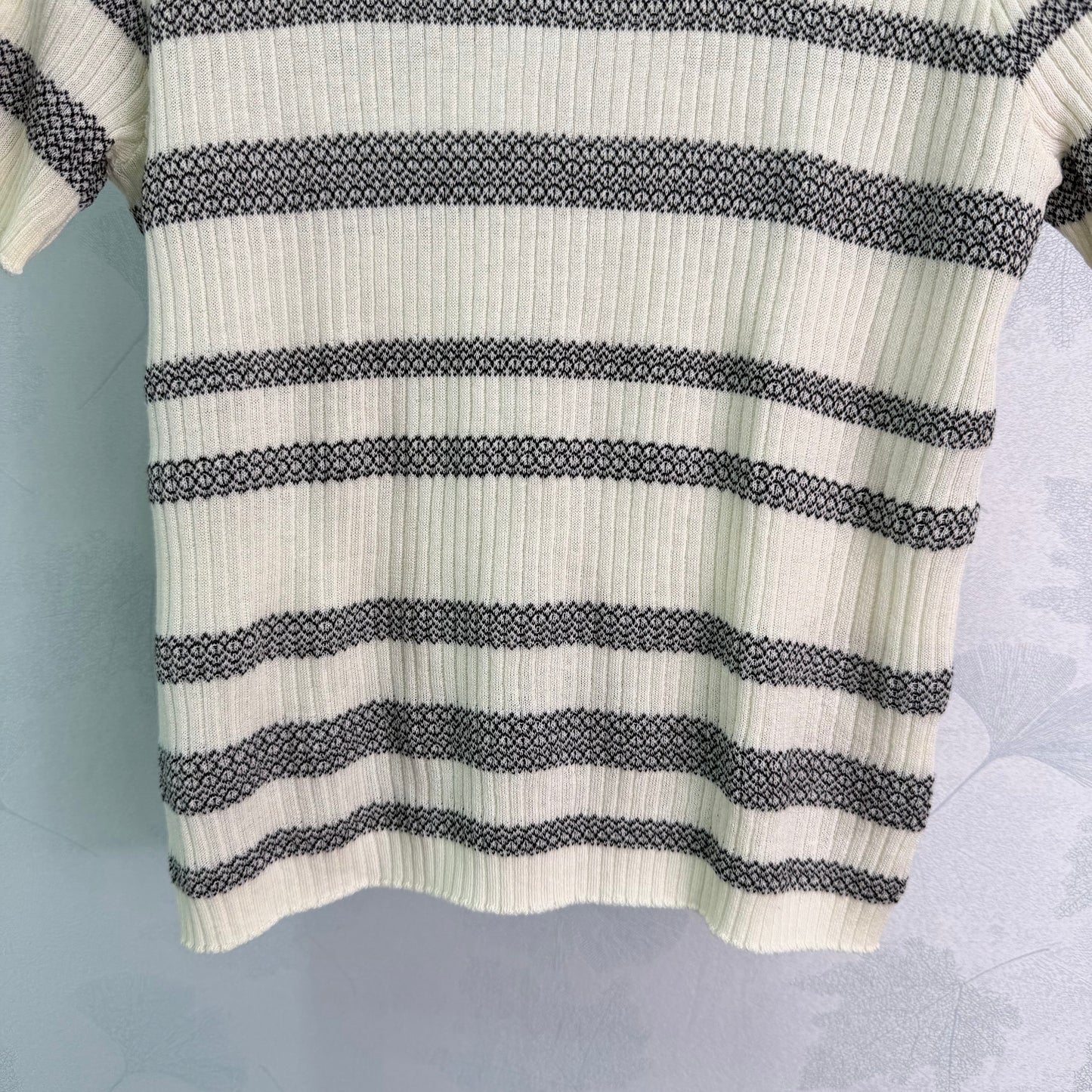 26SS NEW striped knitted short sleeved shirt