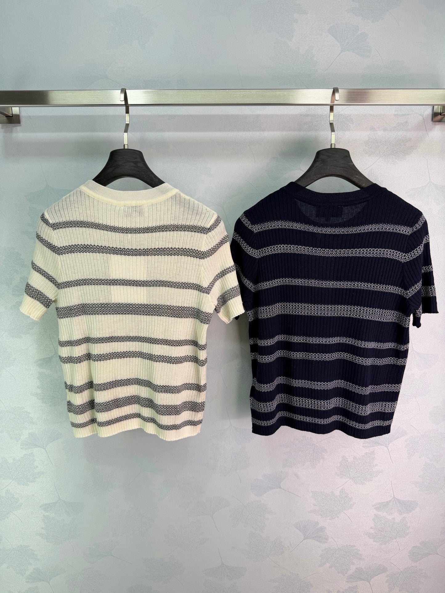 26SS NEW striped knitted short sleeved shirt