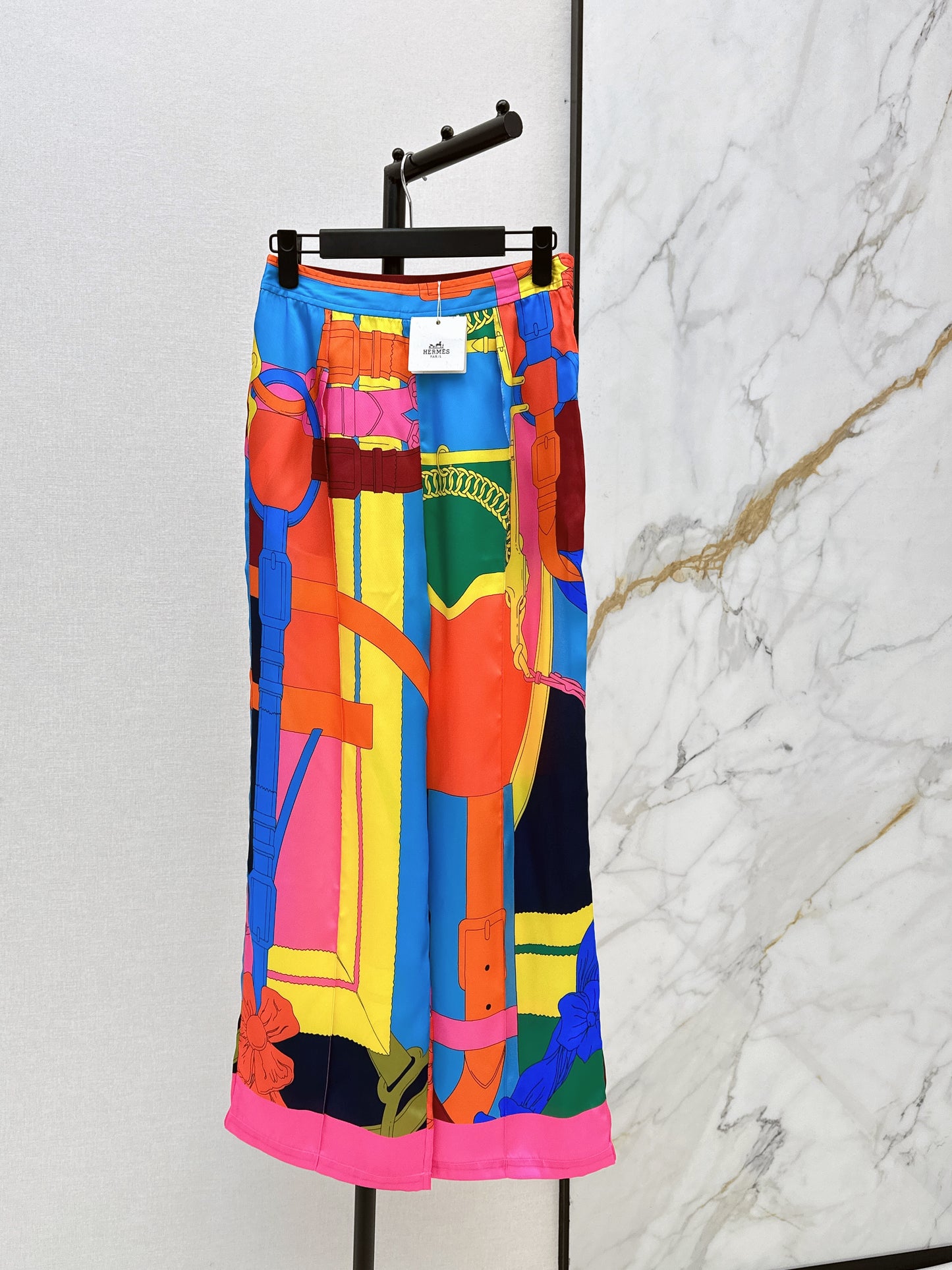 26SS NEW printed silk trousers