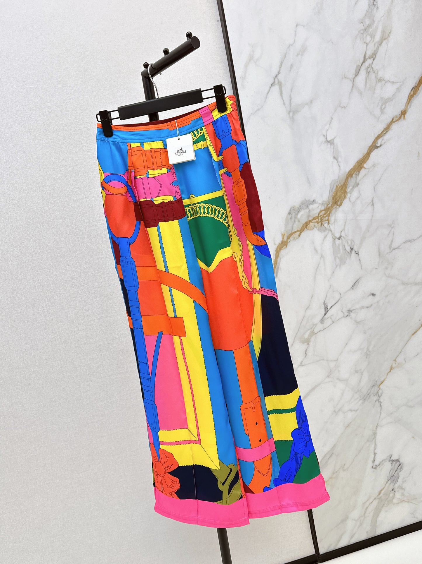 26SS NEW printed silk trousers