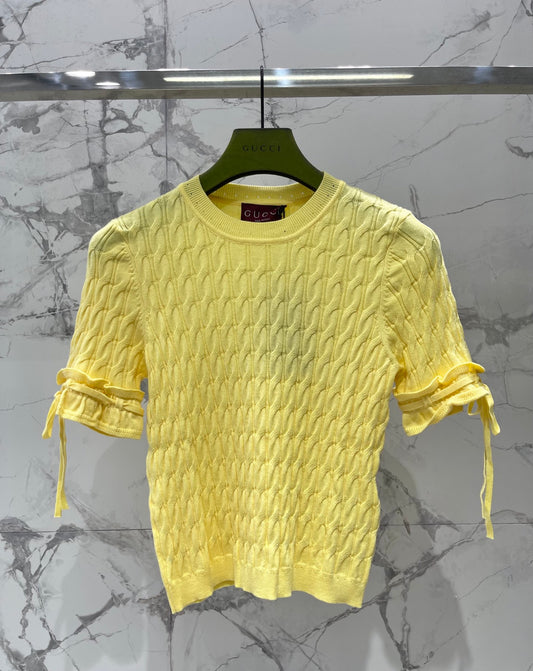 26SS NEW drawstring crew neck sweater short sleeves