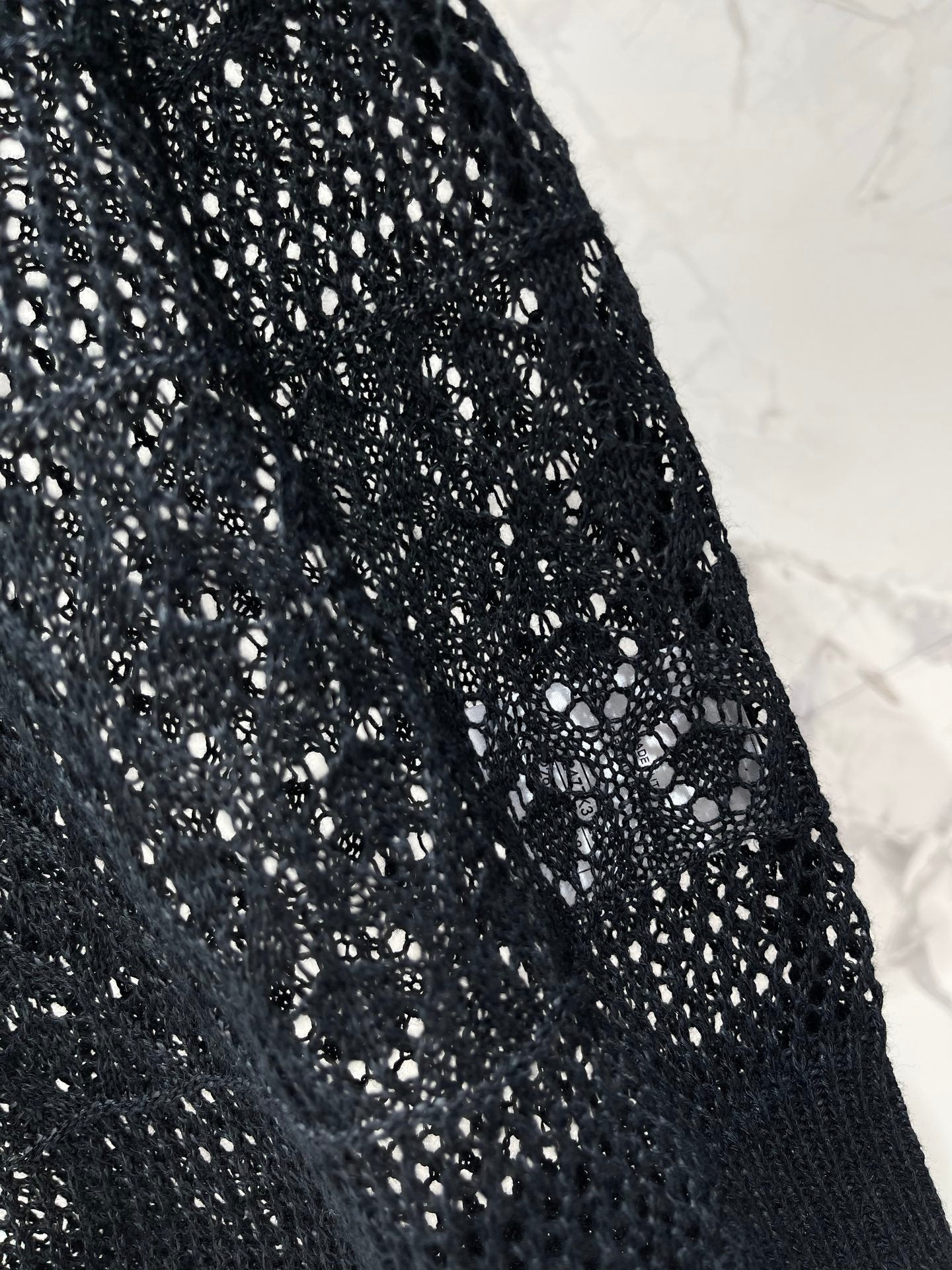 26SS NEUER französischer Revers-Hohlstrickpullover mit kurzen Ärmeln