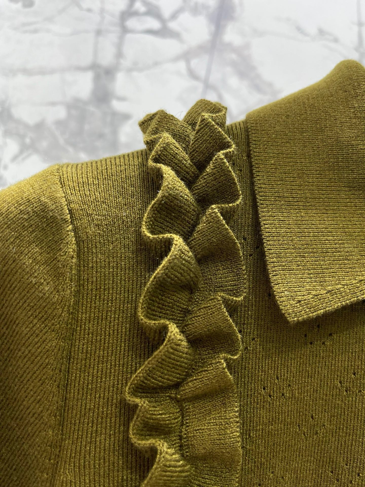 26SS NEW Letter logo embroidered layered fungus knitted cardigan