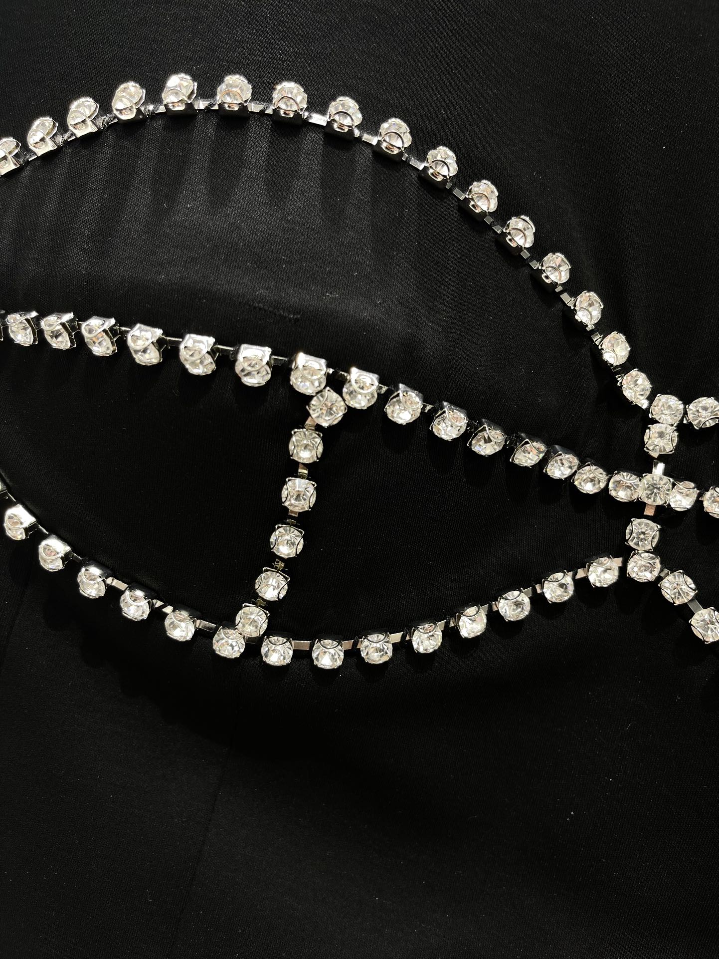 26SS NEUES Kristall-Diamant Kurzarm-T-Shirt