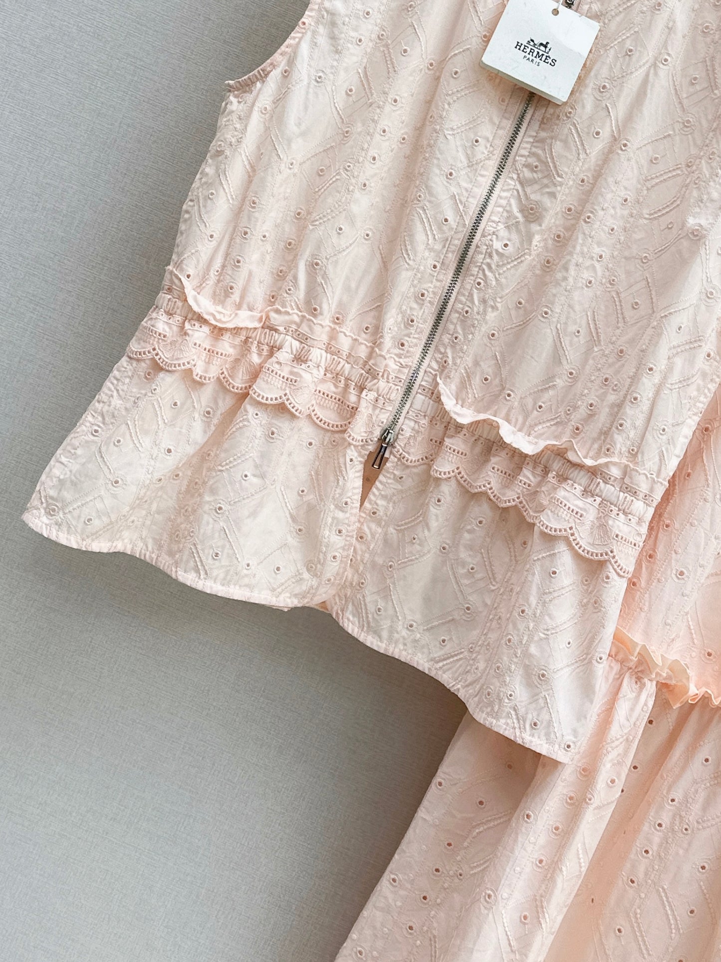 26SS NEW Gentle French style heavy industry hollow embroidery suit