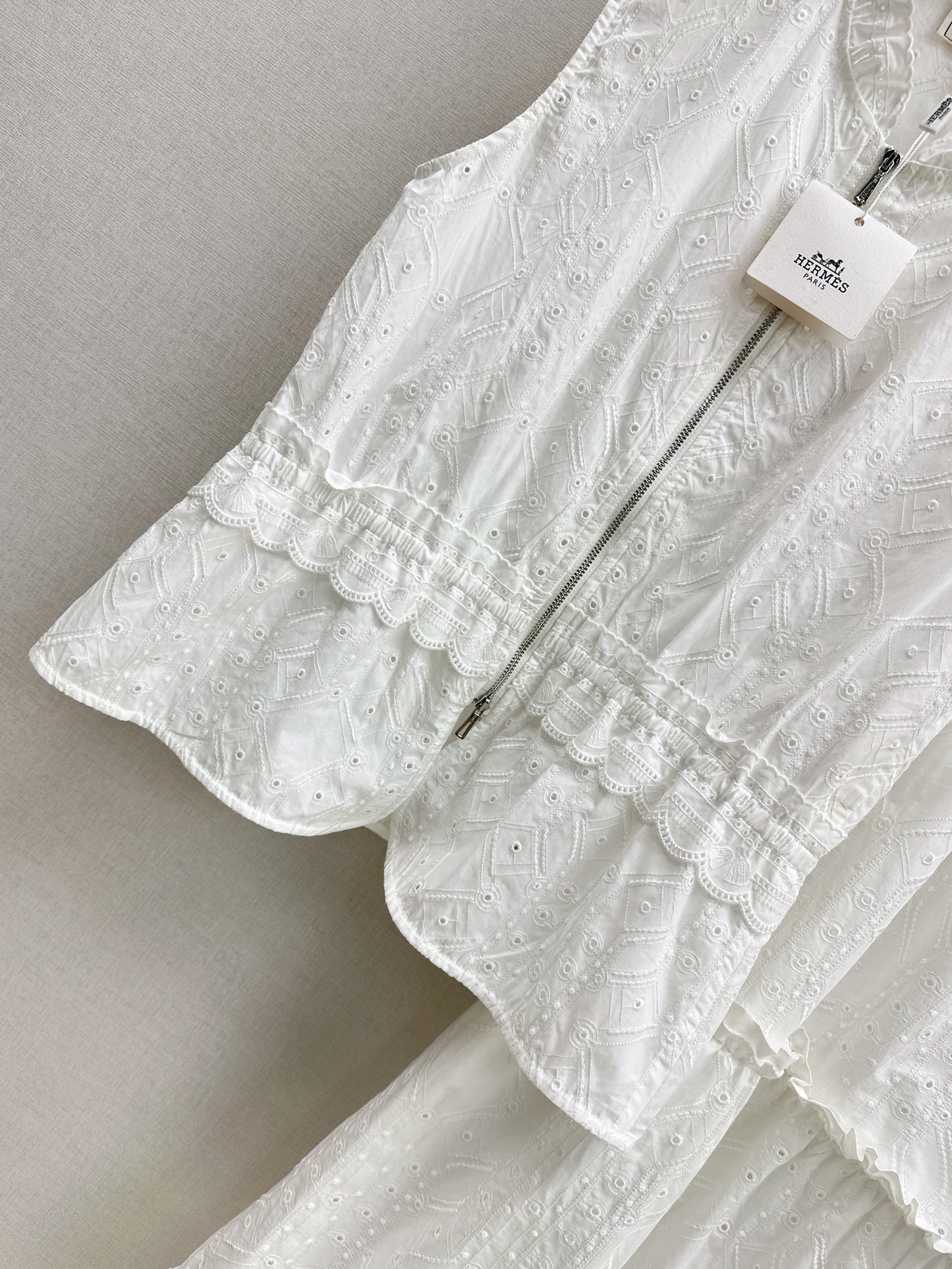 26SS NEW Gentle French style heavy industry hollow embroidery suit