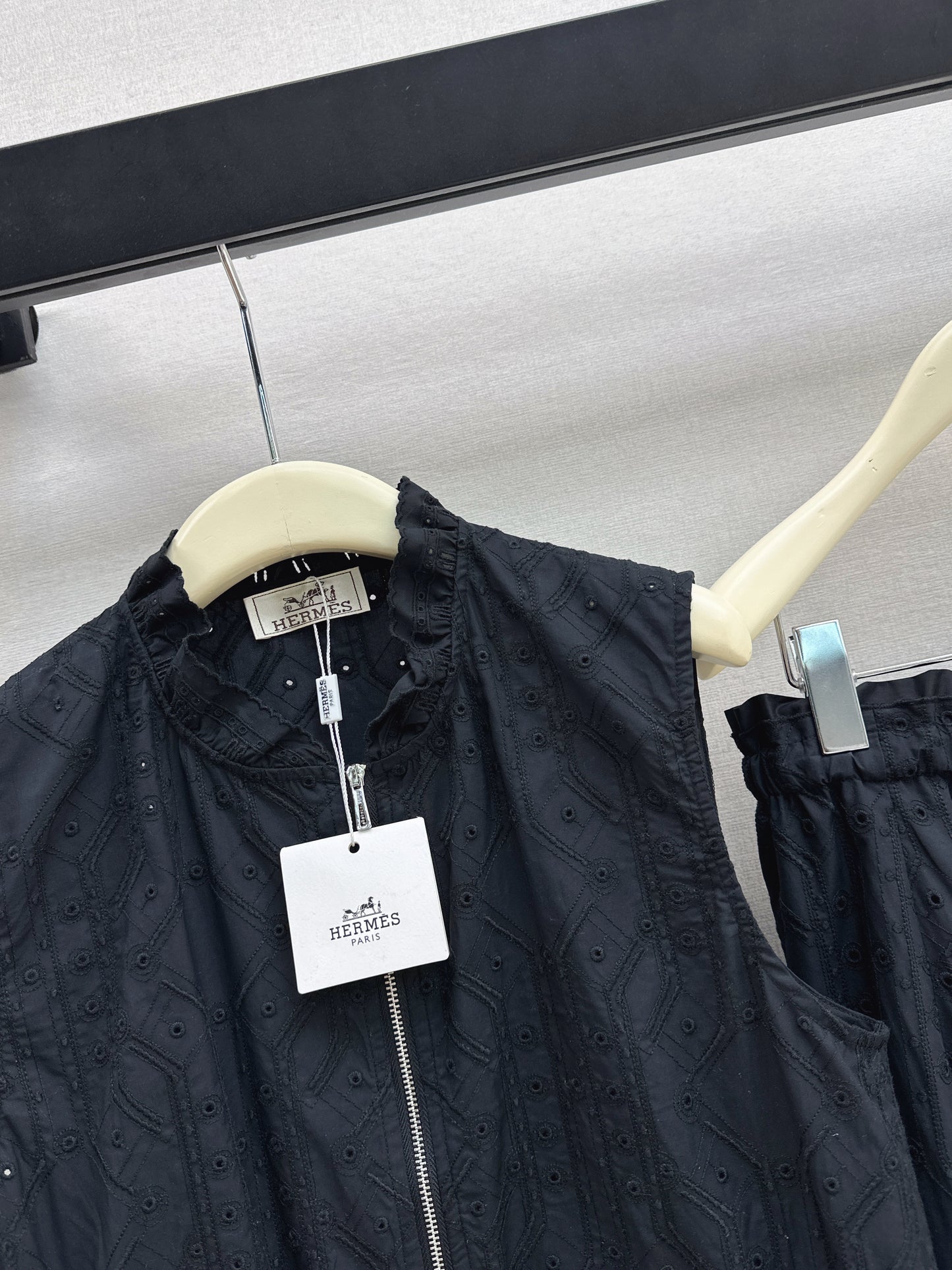 26SS NEW Gentle French style heavy industry hollow embroidery suit