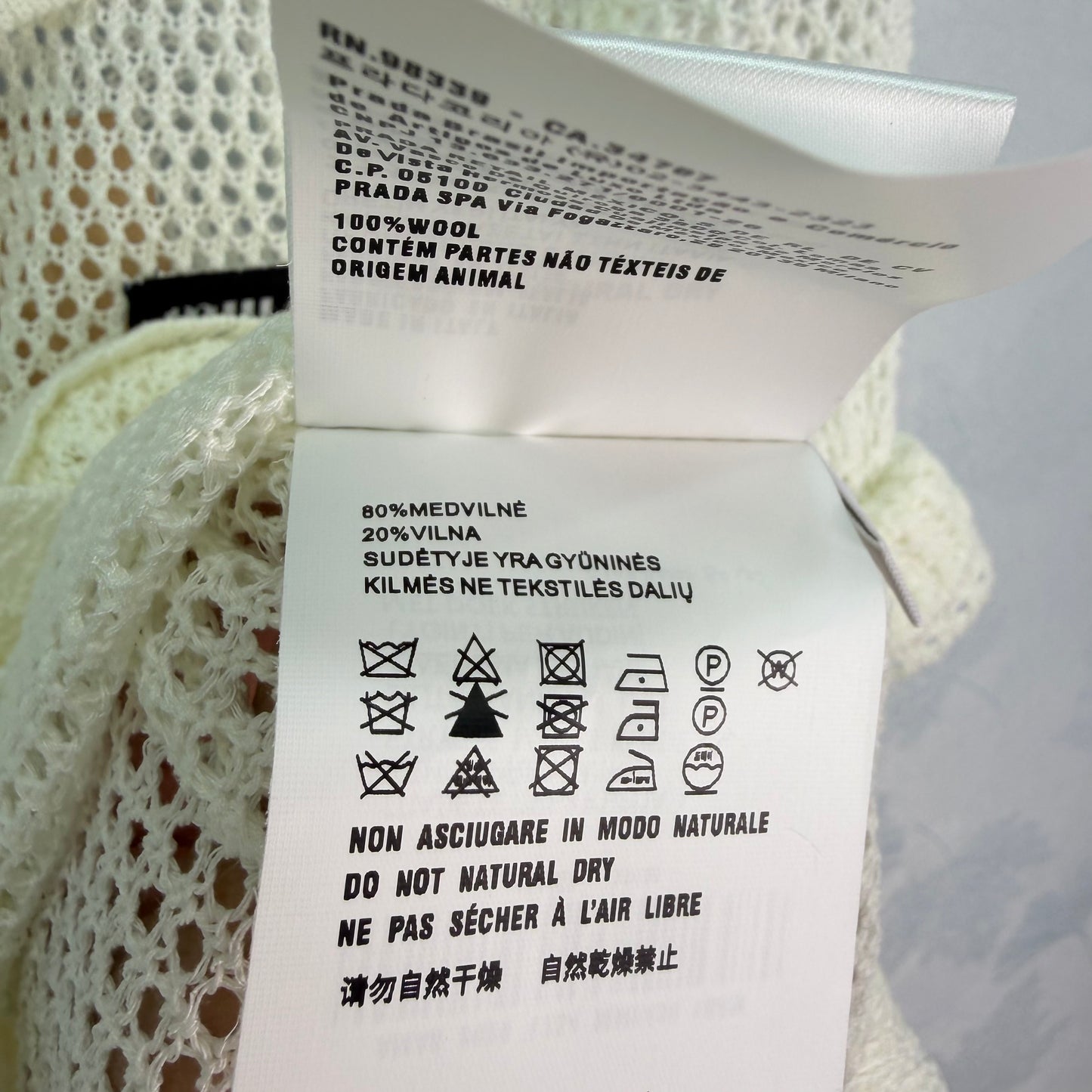 26SS NEUES weißes hohles Kurzarm-Strickoberteil