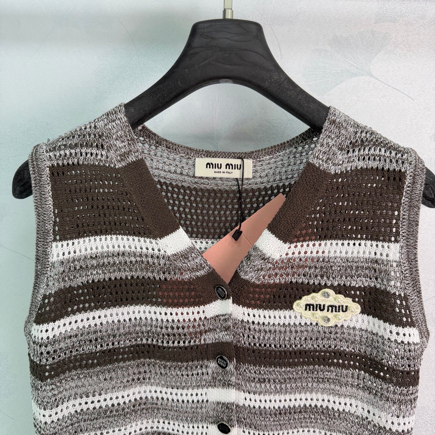 26SS NEW Striped Hollow Knitted Vest