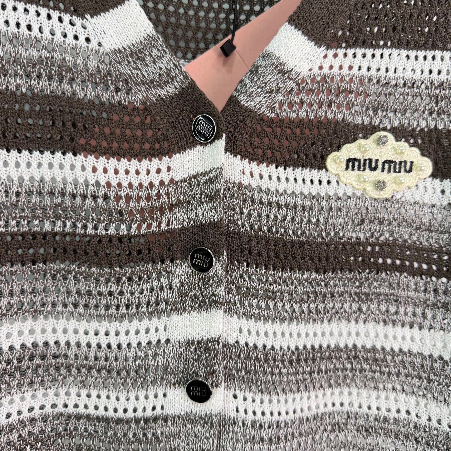 26SS NEW Striped Hollow Knitted Vest