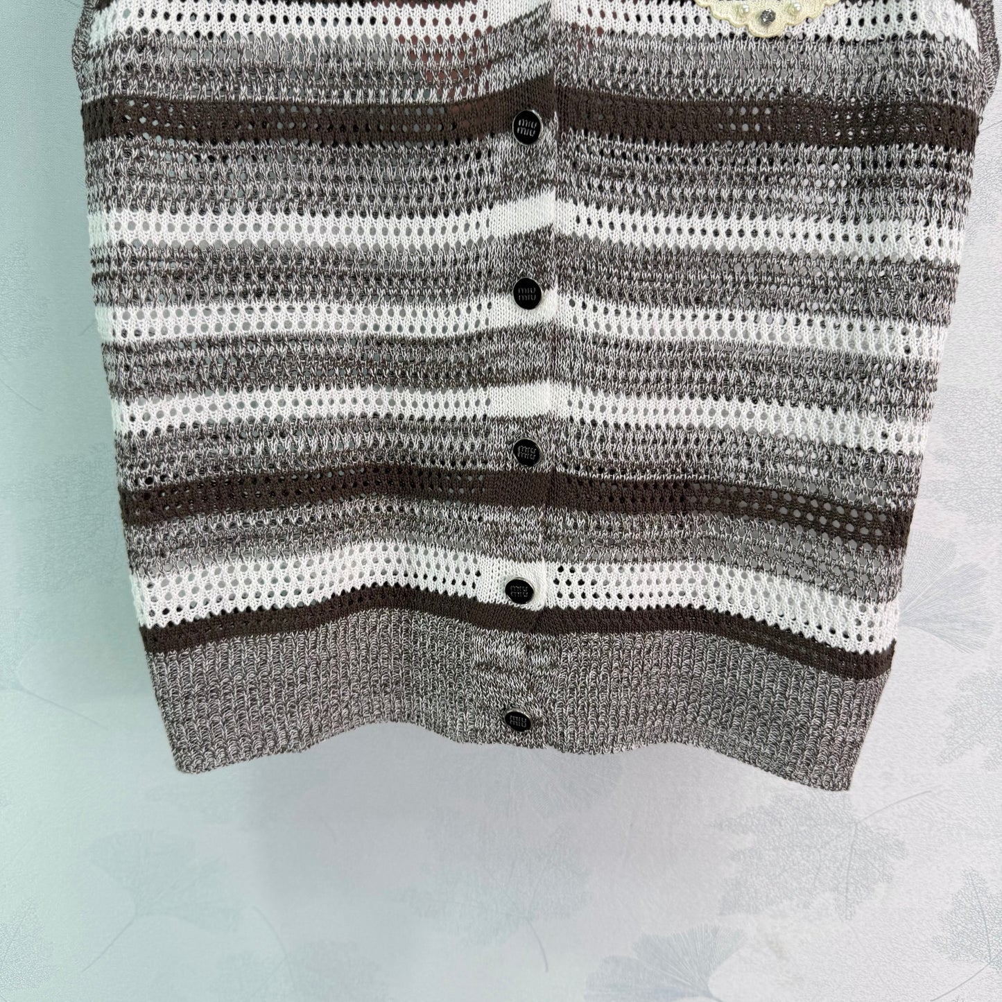 26SS NEW Striped Hollow Knitted Vest