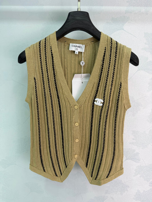 26SS NEW Striped knitted vest