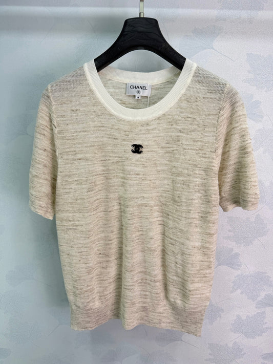 26SS NEU Gestrickte Kurzarm-Oberteile
