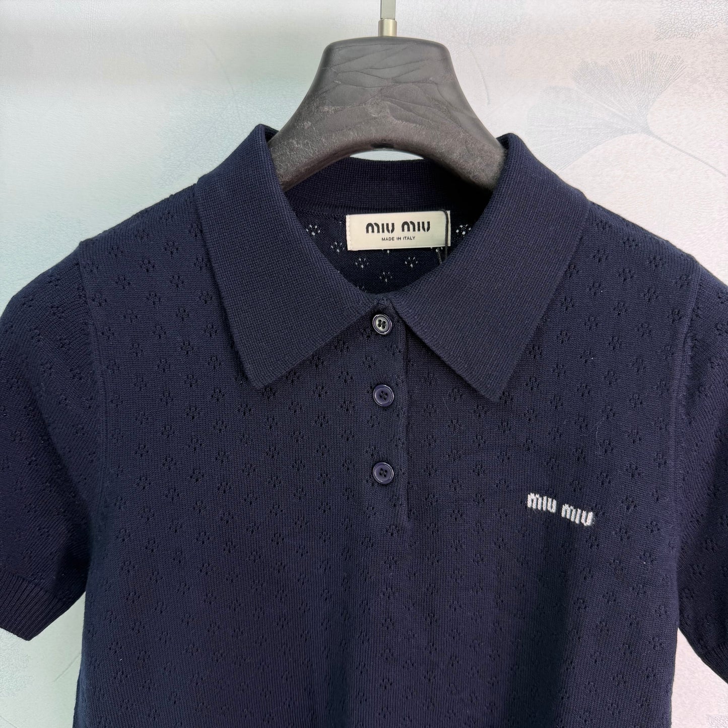 26SS NEW Navy blue knitted Polo shirt