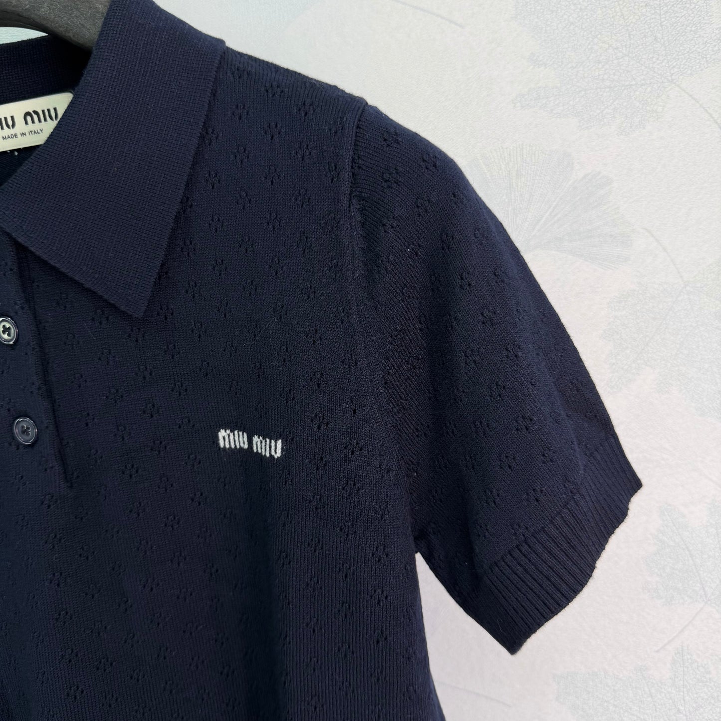 26SS NEW Navy blue knitted Polo shirt