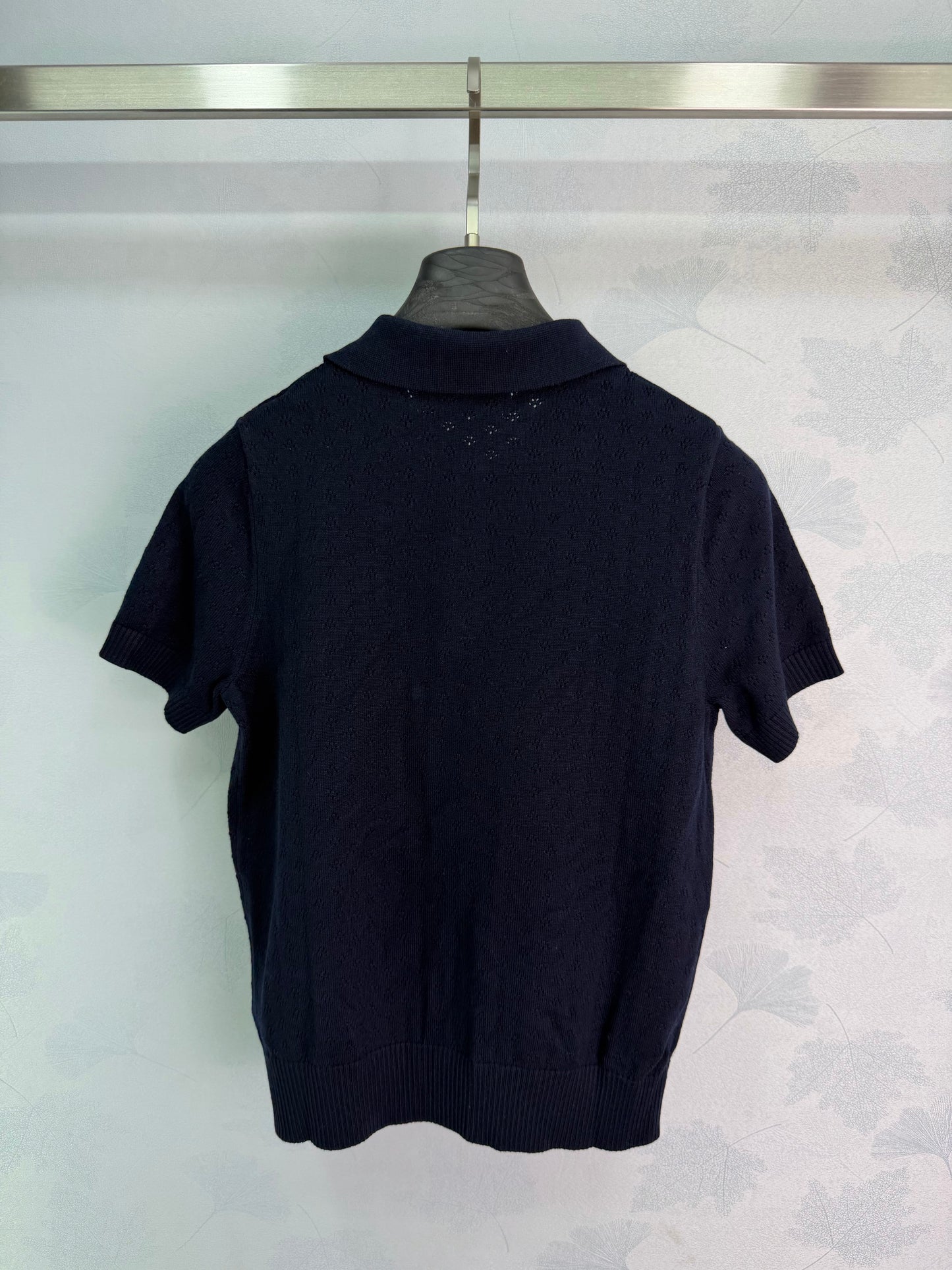 26SS NEW Navy blue knitted Polo shirt